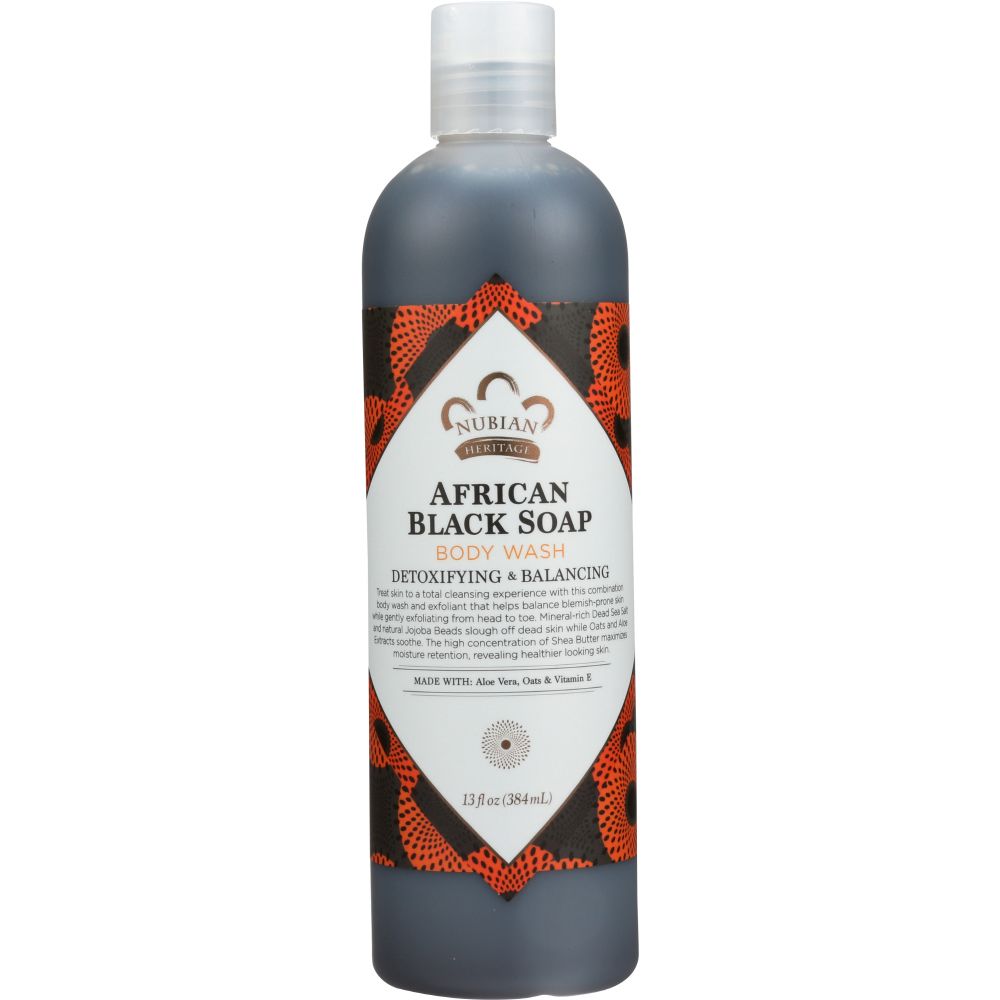 NUBIAN HERITAGE: African Black Soap Body Wash, 13 oz
