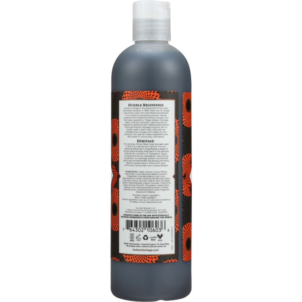 NUBIAN HERITAGE: African Black Soap Body Wash, 13 oz