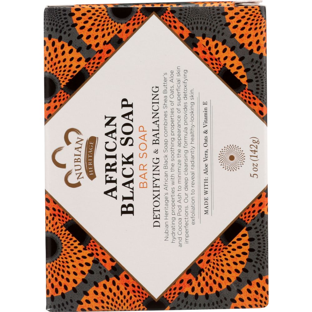 NUBIAN HERITAGE: Bar Soap African Black with Oats Aloe And Vitamin E, 5 oz