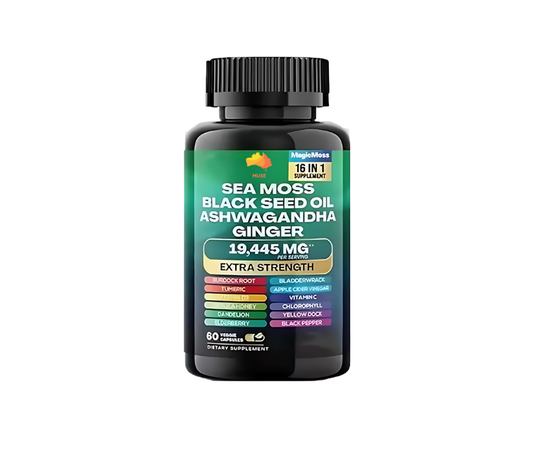 Happy Geo Inc - Sea Moss Supplement with black Seed Oil, Ashwagandha